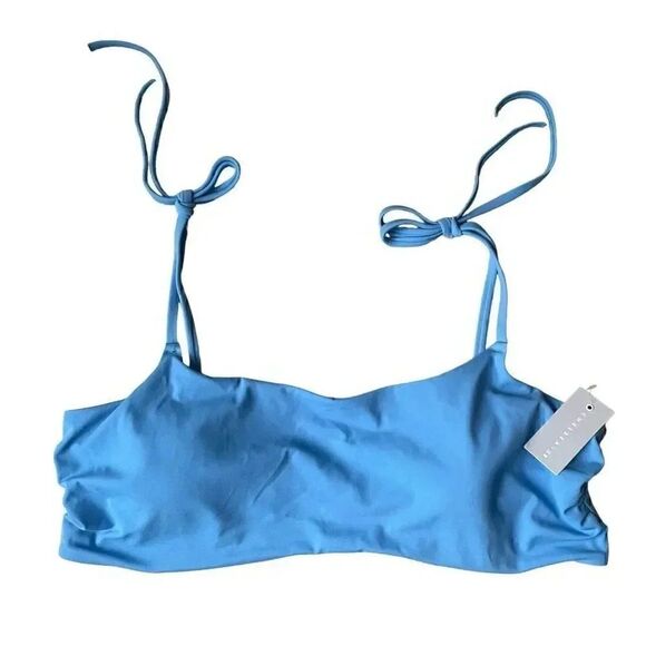 Chelsea 28 Nordstrom EASY RETRO TIE STRAP BIKINITop  Blue Teal XXL #1801 - Picture 1 of 10